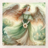 Clover Serenity Angel Glasuntersetzer (Vorderseite)