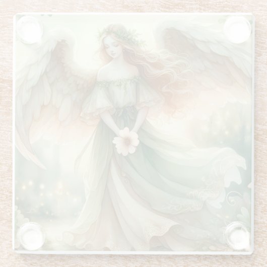 Clover Serenity Angel Glasuntersetzer (Rückseite)