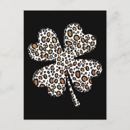 Clover Shamrock Leopard Spots St. Patrick's Day Postkarte