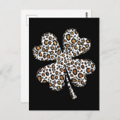 Clover Shamrock Leopard Spots St. Patrick's Day Postkarte (Vorne/Hinten)