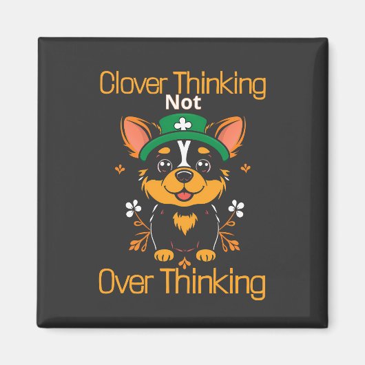 Clover Thinking Dog Magnet (Vorne)