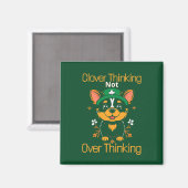 Clover Thinking Dog Magnet (Vorderseite/Rückseite)