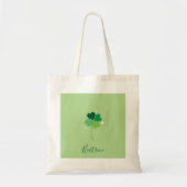 Clover Tote Bag – Green Floral Design Tragetasche (Vorne)