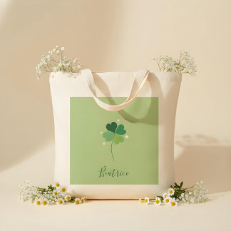 Clover Tote Bag – Green Floral Design Tragetasche