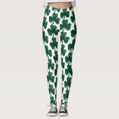 Clover Vibes Stilvolle Grunge St. Patrick's Day Leggings (Vorderseite)