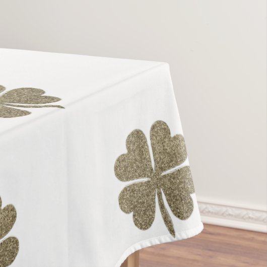 Clover Viel Glück Symbol Gold Look Elegantes Muste Tischdecke (Beispiel)