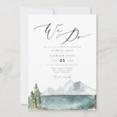 Clover - Watercolor Boho Mountain Lake Wedding Einladung (Vorderseite)