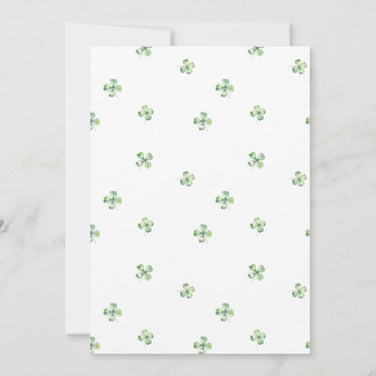 Clover Wildblume überquert Taufe Christening Einladung (Rückseite)