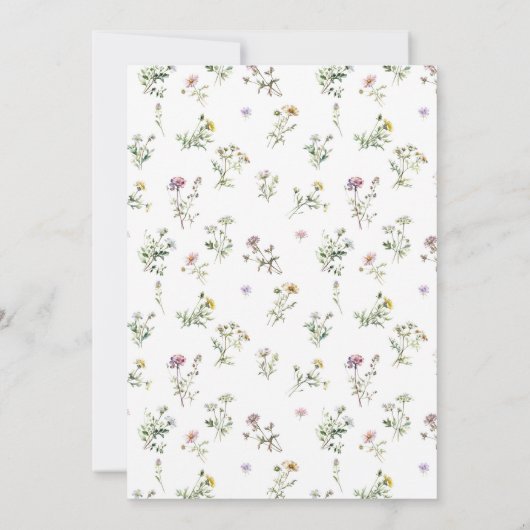 Clover Wildblume überquert Taufe Christening Einladung (Rückseite)