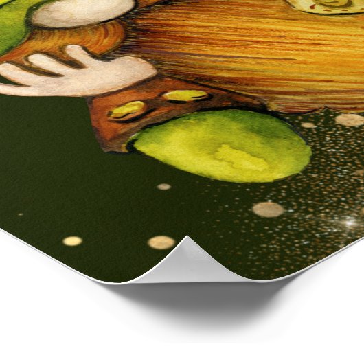 Clovers and Leprechaun Gnomes St. Patrick's Day Poster (Ecke)