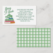 Clovers Book Stack Bring Books For Baby Shower Begleitkarte (Vorne/Hinten)