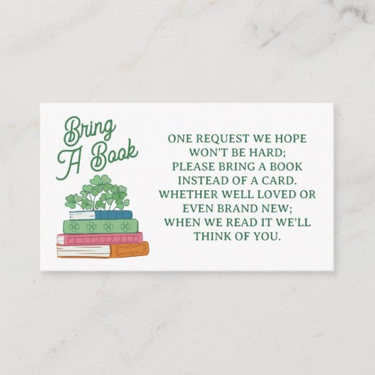 Clovers Book Stack Bring Books For Baby Shower Begleitkarte (Vorderseite)