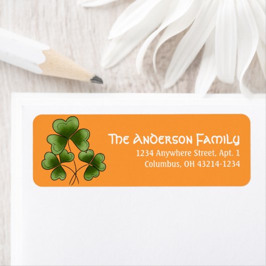 Clovers d1 Irish St. Patrick's Day Address Labels (Insitu)