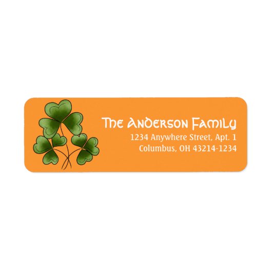 Clovers d1 Irish St. Patrick's Day Address Labels (Vorne)
