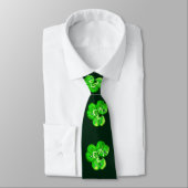 Clovers Neck Tie - Custom Colors - Dunkelgrün Krawatte (Gebunden)