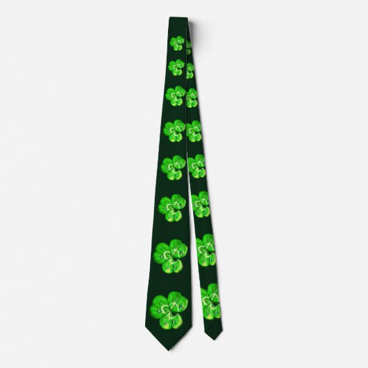 Clovers Neck Tie - Custom Colors - Dunkelgrün Krawatte (Vorderseite)