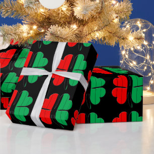 Clovers Red Black Green Kwanza Geschenkpapier