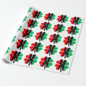Clovers Red Black Green Kwanza Geschenkpapier (Ungerollt)