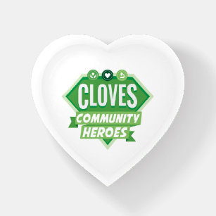 CLOVES Community Heroes Heart Shaped Paperweight Briefbeschwerer