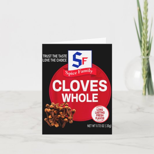 Cloves Whole Halloween Sce Costume Group Matching Karte (Vorderseite)