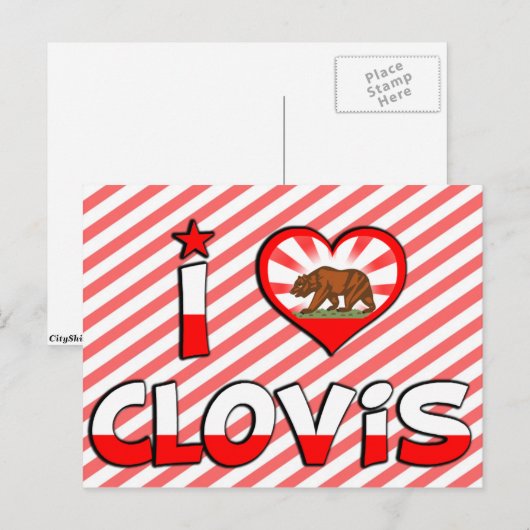 Clovis, CA Postkarte (Vorne/Hinten)