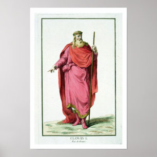 Clovis I (481-511) King of the Salian Franks von Poster