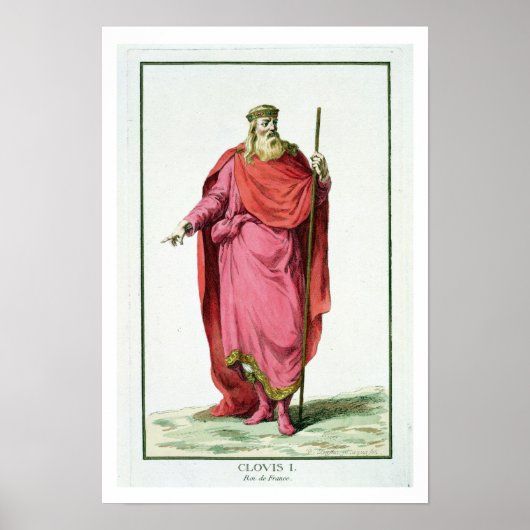 Clovis I (481-511) King of the Salian Franks von Poster (Vorne)