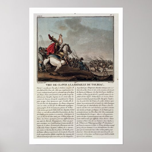 Clovis I (c.466-511) in der Schlacht von Tolbiac,  Poster (Vorne)