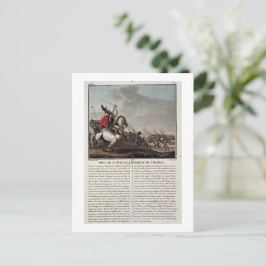 Clovis I (c.466-511) in der Schlacht von Tolbiac,  Postkarte (Stehend Vorderseite)