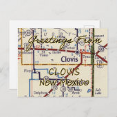Clovis NM Vintage Karte (Vorne/Hinten)