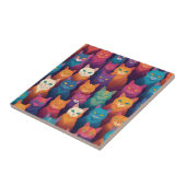 Clowder der farbigen Katzen Fliese (Seite)