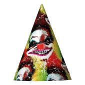 Clowmuster aus grauem Horror Partyhütchen (Vorderseite)