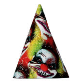 Clowmuster aus grauem Horror Partyhütchen (Rechts)