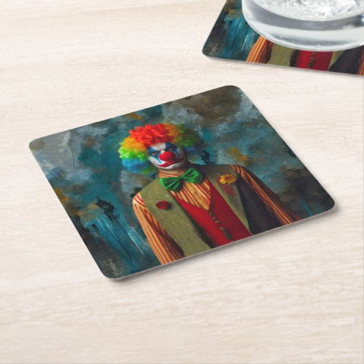 Clown 2 rechteckiger pappuntersetzer (angewinkelt)