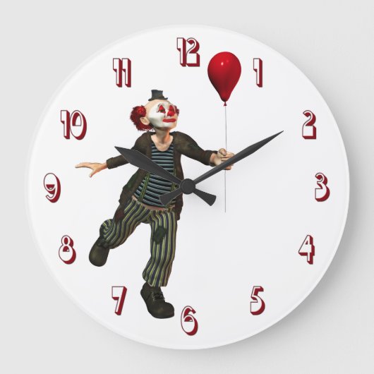 Clown-3-Wall-Uhr Große Wanduhr (Vorderseite)