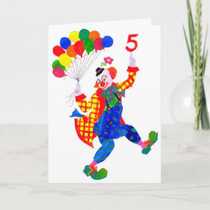 Clown 5 Jahre alte Geburtstagskarte Karte