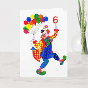 Clown 6-jähriger Geburtstagskarte Karte