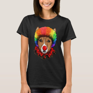 Clown afrikanischer Basenji-Karneval Zirkuspersona T-Shirt