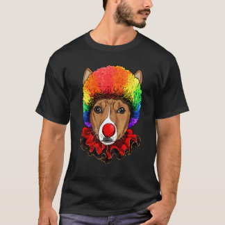 Clown afrikanischer Basenji-Karneval Zirkuspersona T-Shirt