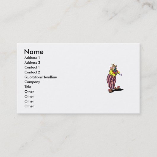 Clown albern visitenkarte (Vorderseite)