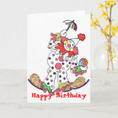 Clown, alles Gute zum Geburtstag Karte (Gelbe Blume)