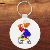 Clown am Dreirad Schlüsselanhänger (Vorderseite)