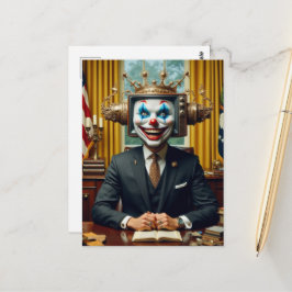 Clown am Schreibtisch Postkarte