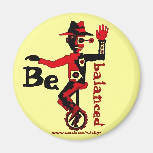 Clown auf abstrakten Grafikmagnet Magnet (Vorne)