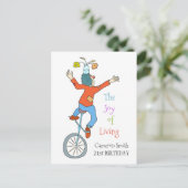 Clown auf dem Einrad Postkarte (Stehend Vorderseite)