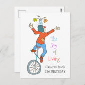 Clown auf dem Einrad Postkarte (Vorne/Hinten)