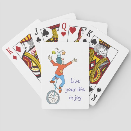 Clown auf dem Einrad Spielkarten (Rückseite)