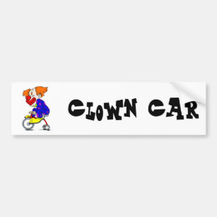Clown auf Dreirad Autoaufkleber