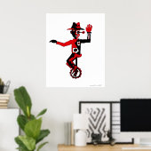 Clown auf einem abstrakten Grafikplakat Poster (Heimbüro)