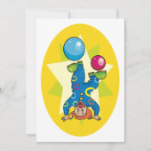 Clown auf seinem Kopf Einladung (Vorderseite)